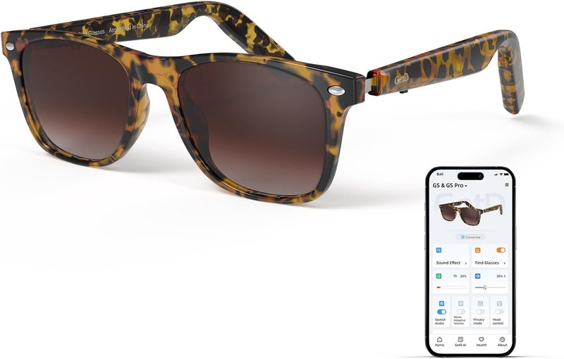 GetD AI Glasses for Men & Women, Smart Glasses Powered by ChatGPT, AI Real-time Translation with 145 languages, 11H Music Play, Bluetooth Sunglasses with Polarized Lens, UV Protection for Daily Use, Travel - Image 1